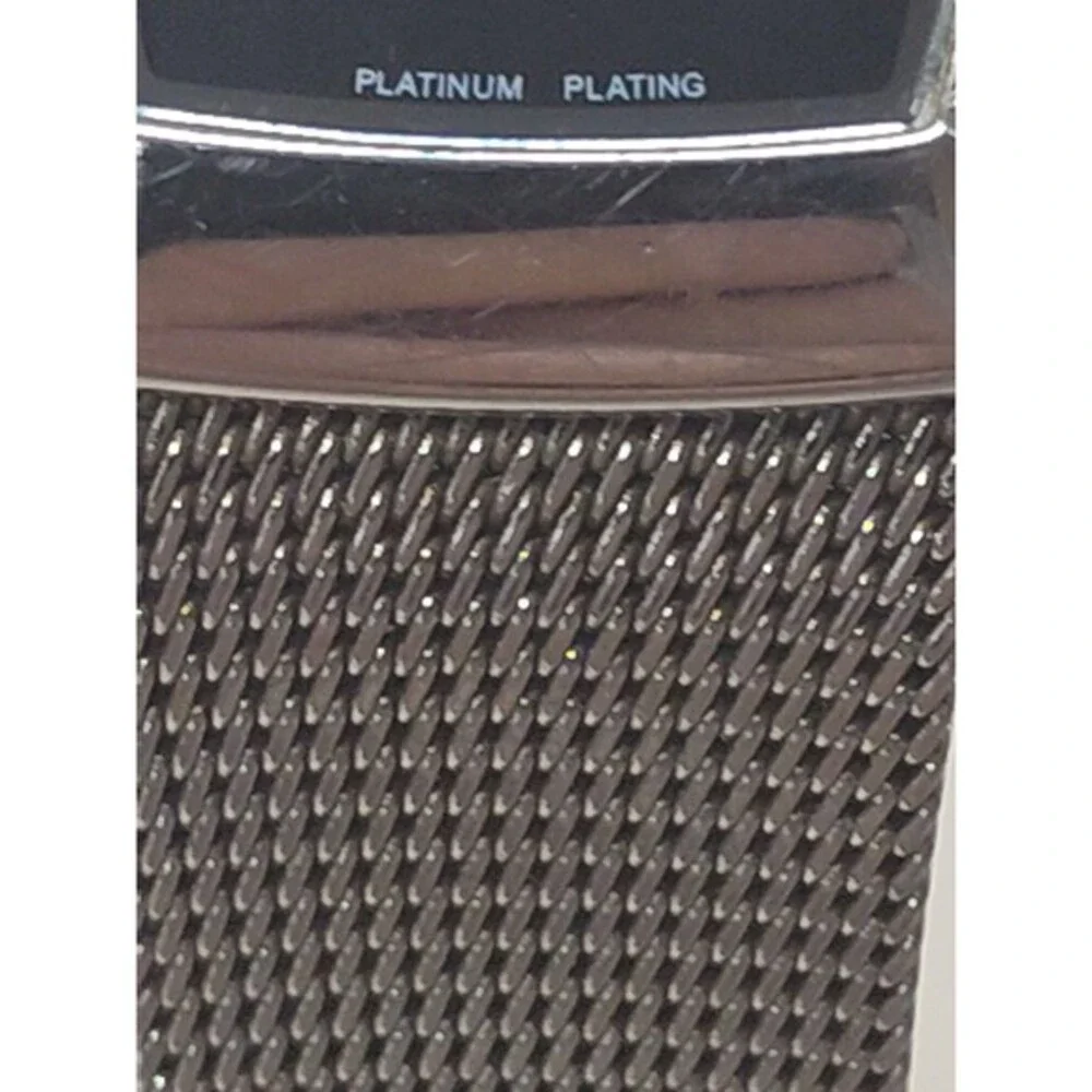 Skagen Platinum Plated Black Dial 19mm Women's  Bracelet Watch‎